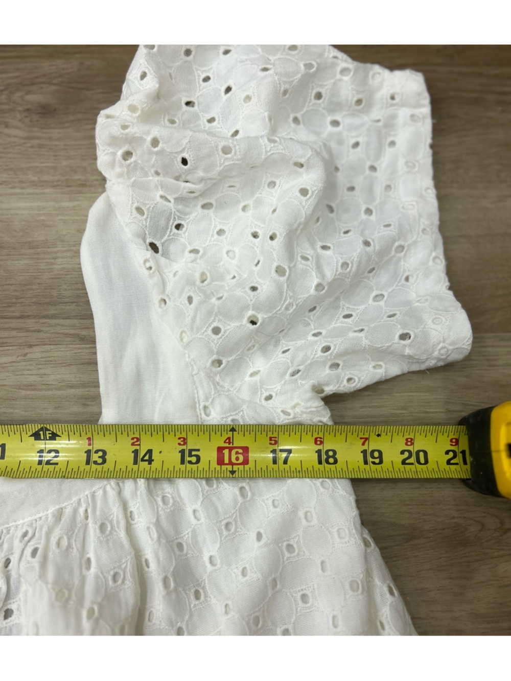 Free People Janie Eyelet Mini Dress boho oversized peasant summer feminine bride - Picture 8 of 9